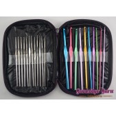 22-Pc. Aluminum and Steel Crochet Hook Set with Case