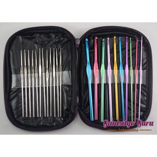 22-Pc. Aluminum and Steel Crochet Hook Set with Case