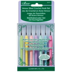 Clover Amour Steel Crochet Hook Set (7 Pcs.)