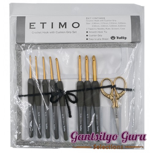 Tulip ETIMO Cushion Grip Aluminium Gold Crochet Hook (6.5mm)