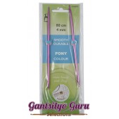 Pony Colored Aluminum Circular Knitting Needles 4MM (80CM)