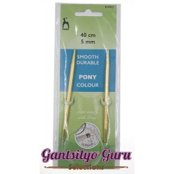 Pony Colored Aluminum Circular Knitting Needles 5MM (40CM)