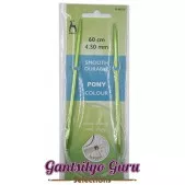 Pony Colored Aluminum Circular Knitting Needles 4.5MM (60CM)