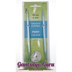 Pony Colored Aluminum Circular Knitting Needles 6MM (80CM)