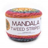 Lion Brand Mandala Tweed Stripes White Elephant