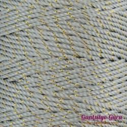 Nylon Thread 1.5MM Light Grey Gold Metallic