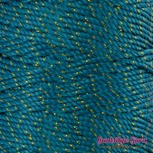 Nylon Thread 1.5MM Teal Gold Metallic