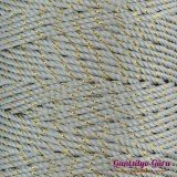 Nylon Thread 1.5MM Light Grey Gold Metallic