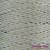 Nylon Thread 1.5MM Light Grey Gold Metallic